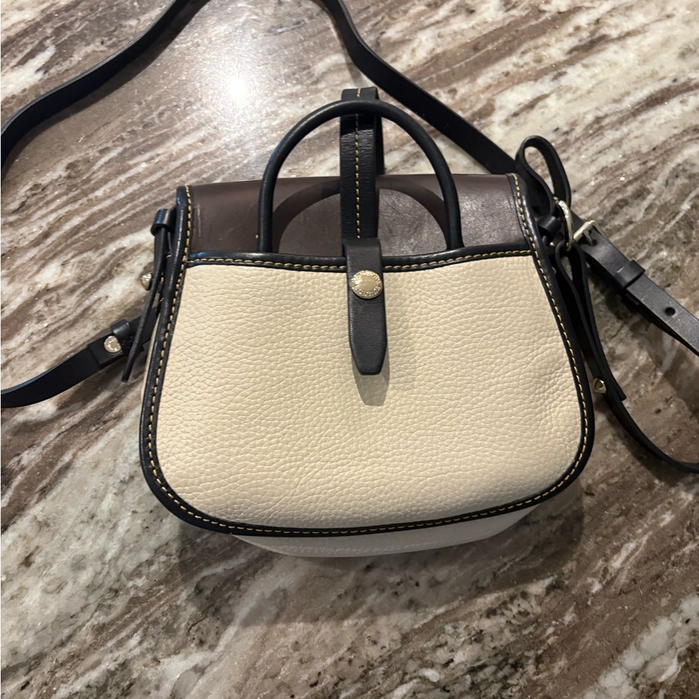 Dooney & Bourke Black and Cream Leather Crossbody Bag - Picture 9 of 9